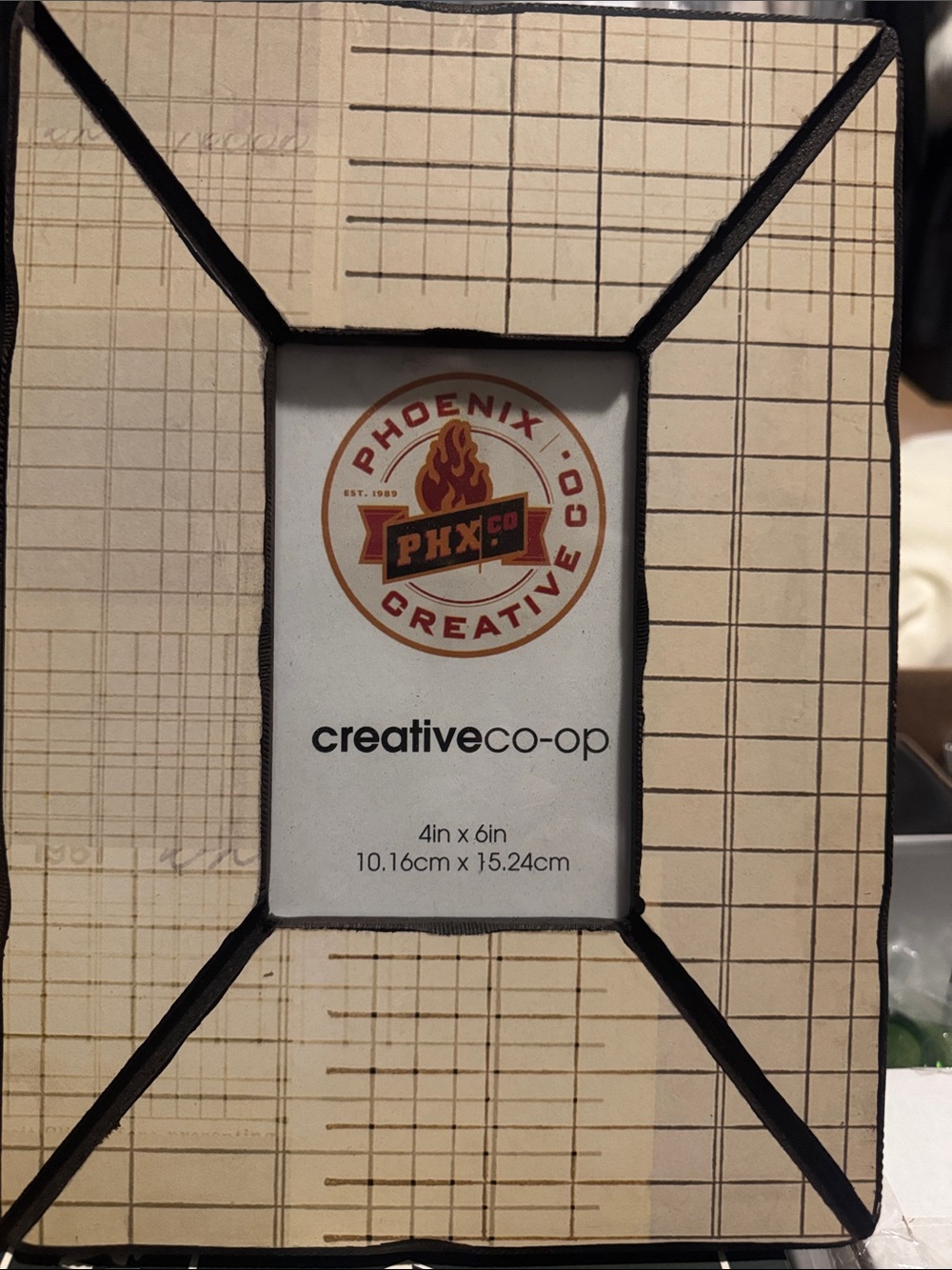 Creative Co-Op Black & Cream Grid Photo Frame